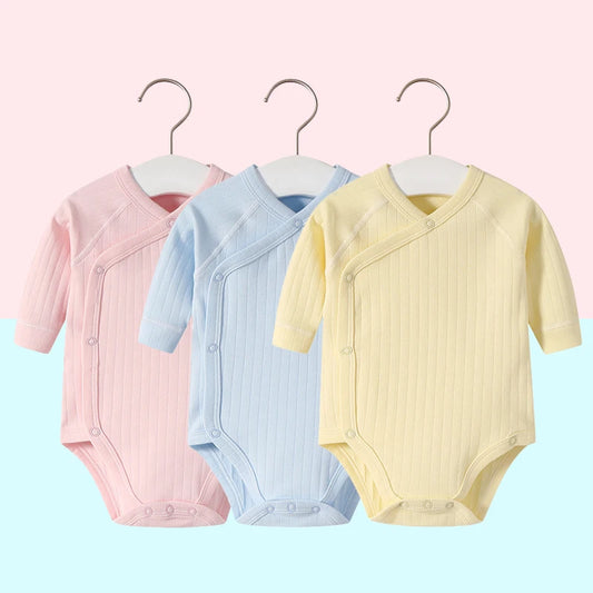 2pcs/lot Newborn Baby Clothes Rompers Cotton Infant Long Sleeves