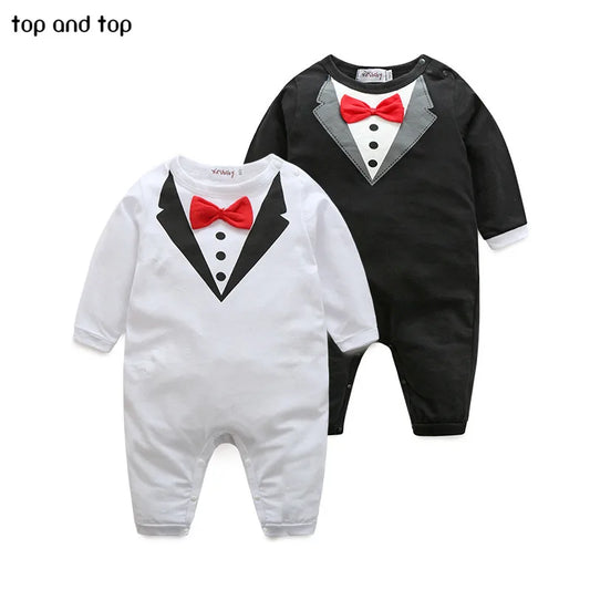 New pure cotton Baby Clothing Bow tie design Baby Rompers