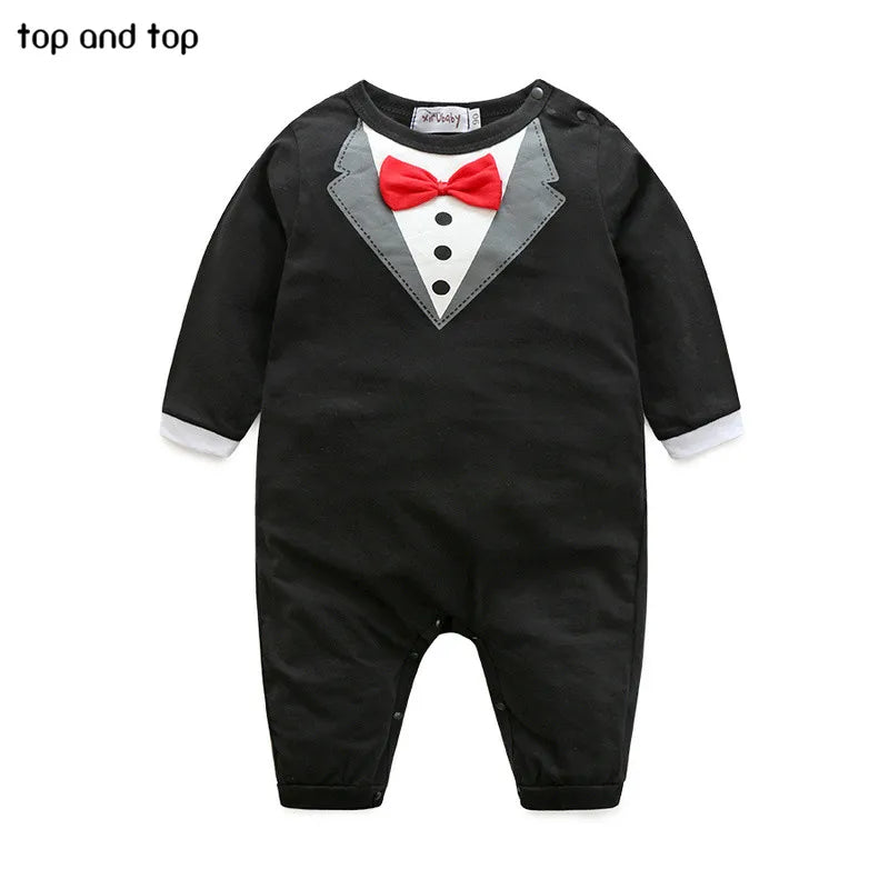 New pure cotton Baby Clothing Bow tie design Baby Rompers